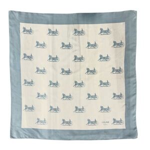 CELINE Paris Vintage Horse Carriage Silk Scarf 23x23”